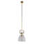 Luminaire suspendu 1 lumière en métal laiton avec abat-jour en verre transparent