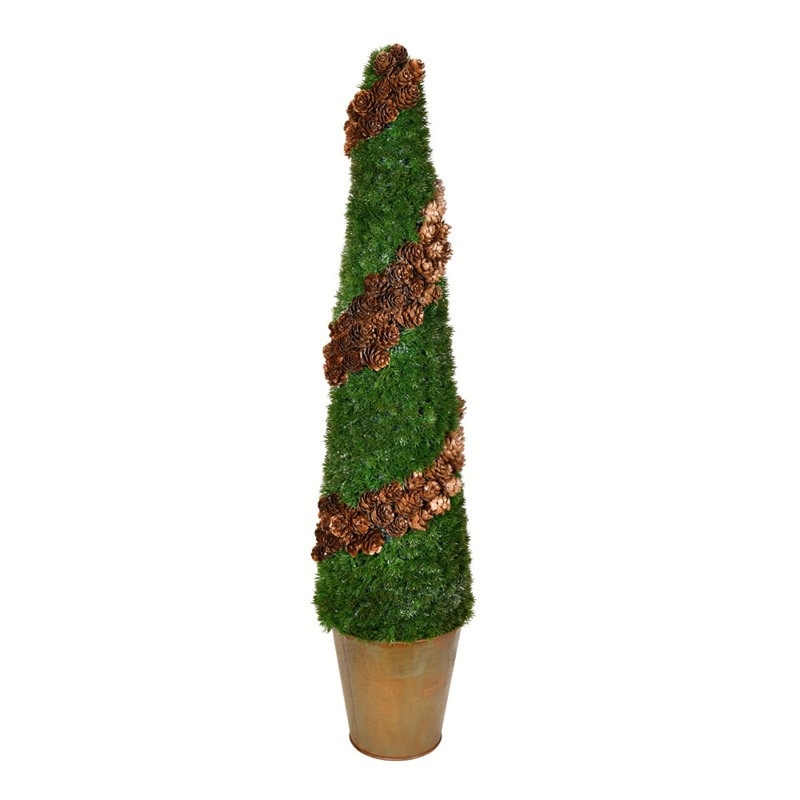 Cèdre artificiel en forme de pomme de pin, H 30 po x l 7 po x P 7 po