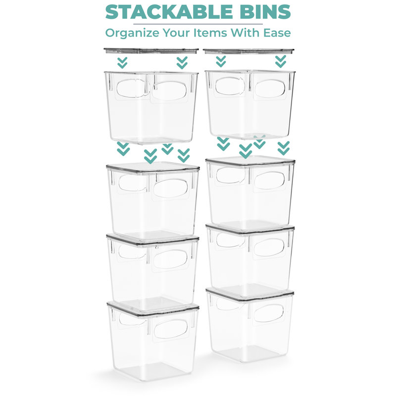 Medium Storage Containers with Lids, Clear Containers for Organizing (4 Pack)