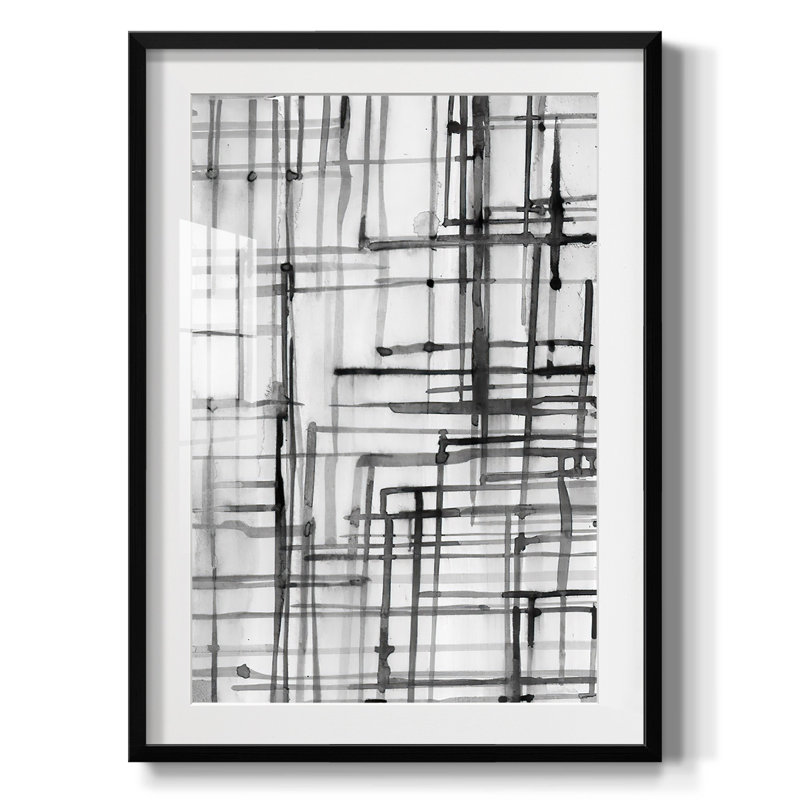 Line Meditation I - Impression encadrée, H 28,5 po x l 20,5 po, Noir