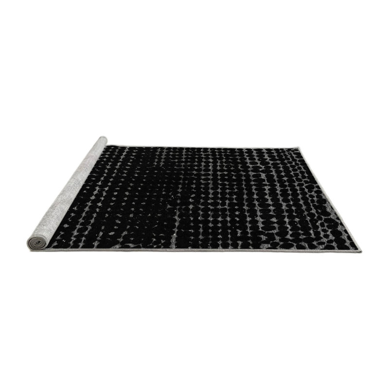 Tapis gris tissé à la machine Yanaira, Carré 8 pi
