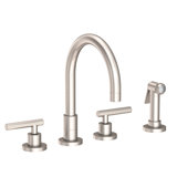 East Linear Double Handle Kitchen Faucet with Side Spray