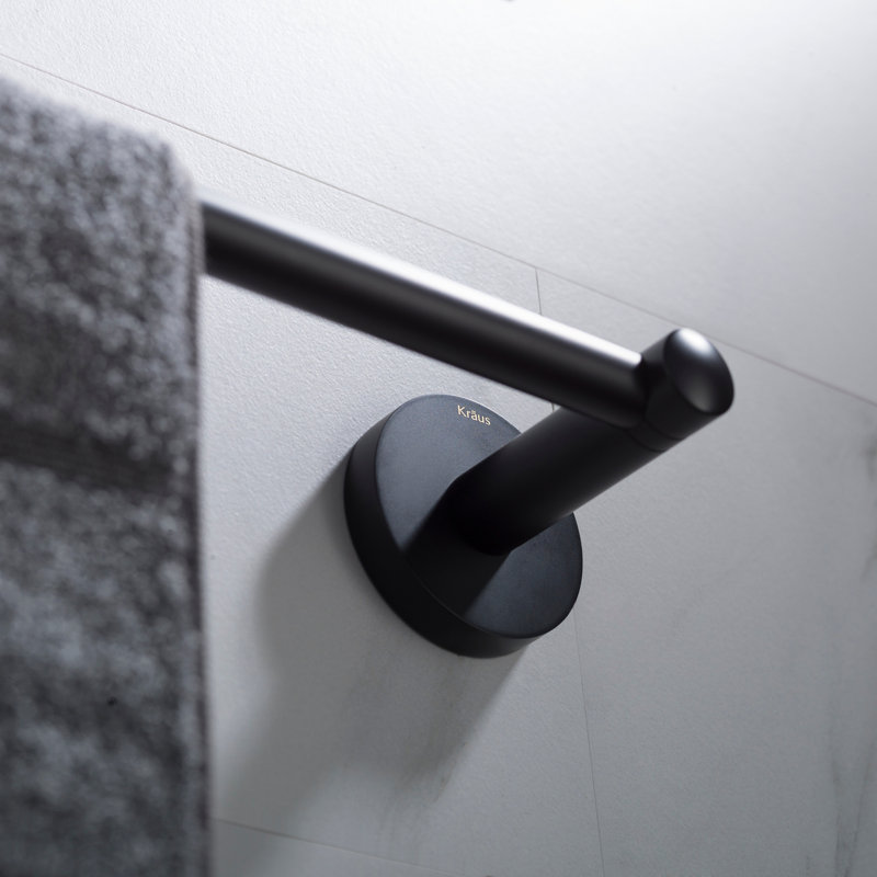 Elie 24" Wall Mounted Towel Bar, Matte Black