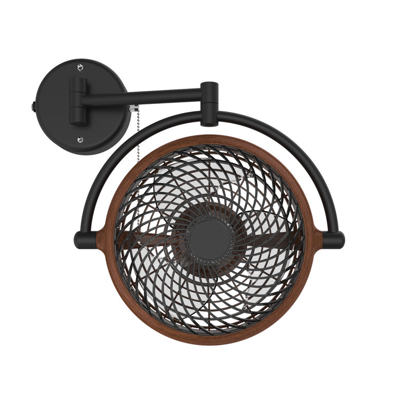 Ventilateur mural 14,3 po Vento dans un cadre de taille 10, Noyer
