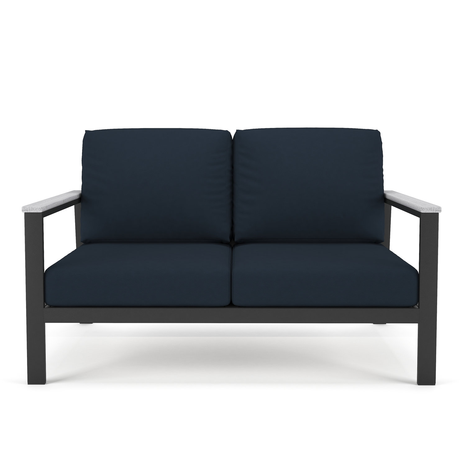Townsend 55" Sunbrella® Patio Loveseat, Canvas Navy Sunbrella® Canvas, White