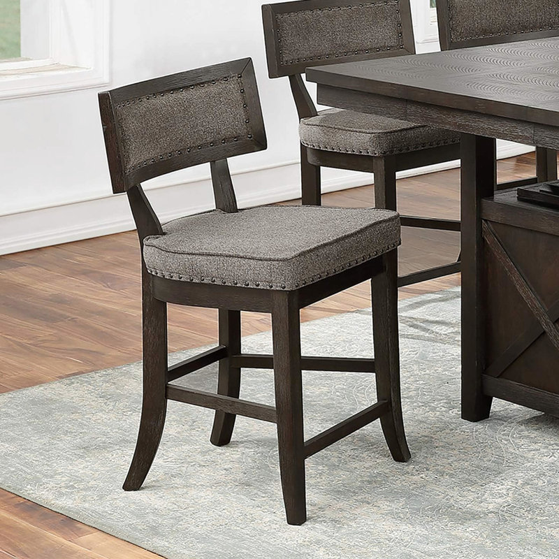 Table de salle à manger à hauteur de comptoir avec rangement et rallonge papillon, 7 chaises hautes de 6 pièces, rustique, côté chaises