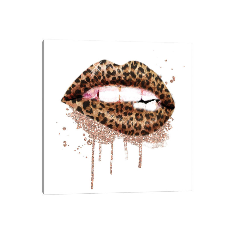 «Leopard Lips» par Ephrazy, impression sur toile tendue, H 12 po x l 12 po x P 0,75 po, Toile tendue
