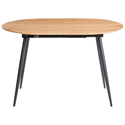 CLAVET Extendable Oval Metal Base Dining Table