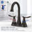 2-Handle 4-Inch Oil Rubbed Bronze Bathroom Faucet, Bathroom Vanity Sink Faucets With Pop-Up Drain And Supply Hoses