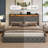 Upholstered Platform Bed with 4 Storage Drawers, Velvet King Size Bed with Storage Shelf Headboard&Charging Station&Led Lights, Gray-946315561-946315564