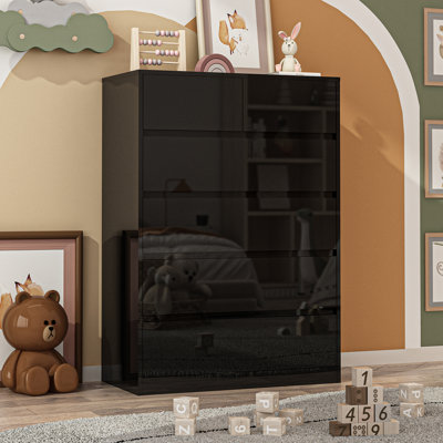 6-Drawer 31.5" Tall Vertical Dresser, High Gloss
