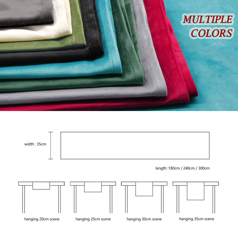 Solid Color Table Runner, 14" W x 72" L, Beige