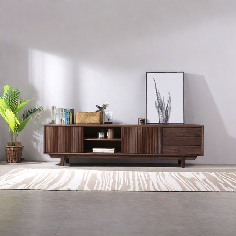 All solid wood black walnut TV cabinet