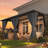 Outdoor Hardtop Metal Gazebo For Patio With Curtains And Mosquito Netting-126534497-126534494