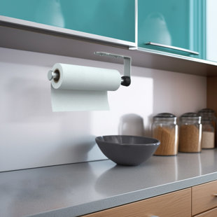 Spectrum Diversified Vertical Cabinet Door Paper Dispenser, Fits Regular &  Jumbo Rolls, Towel Holder, Sturdy Steel Kitchen Decor, Chrome