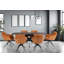 Jerrold 48cm H Upholstered Metal Armchair in Orange