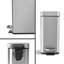 Ensemble de 3 poubelles minces en acier inoxydable 1,3 gallon avec pédale et couvercle à fermeture lente Home Zone Living