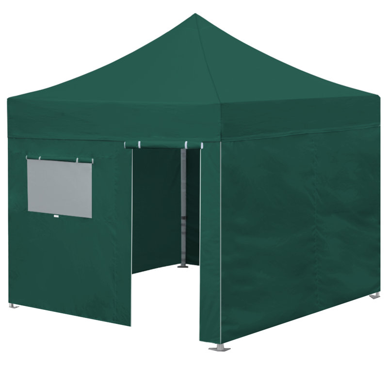 Amber-Lee 96'' W x 180'' D Steel Pop-Up Canopy, Dark Green, 10ft x 10ft