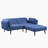 Nafisa Blue Fabric Adjustable Sofa & Ottoman