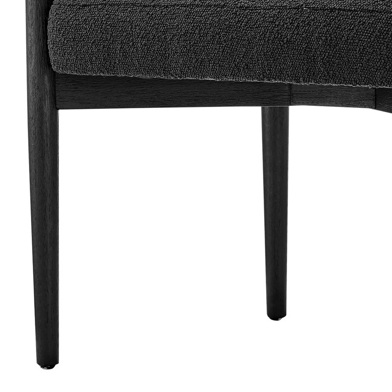 Benigna 19.5'' H Upholstered Dining Armchair, Boucle Black, Black