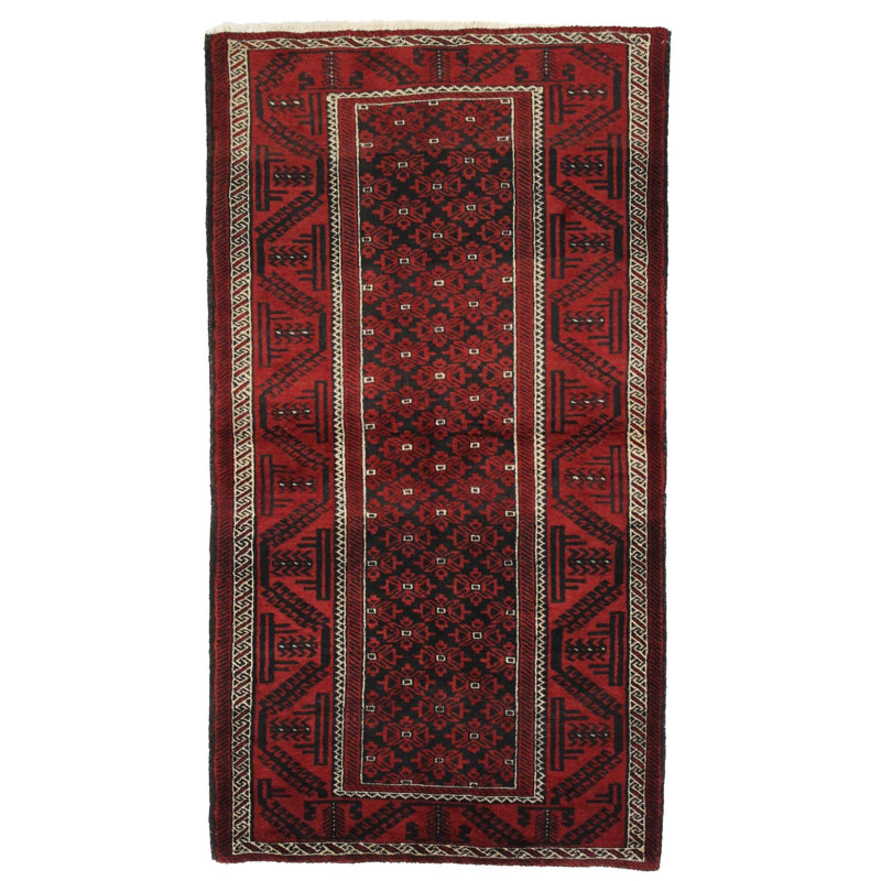 Canvello Hand Made All Over Silkroad Baluchi Rug - 3'3'' X 6'3''