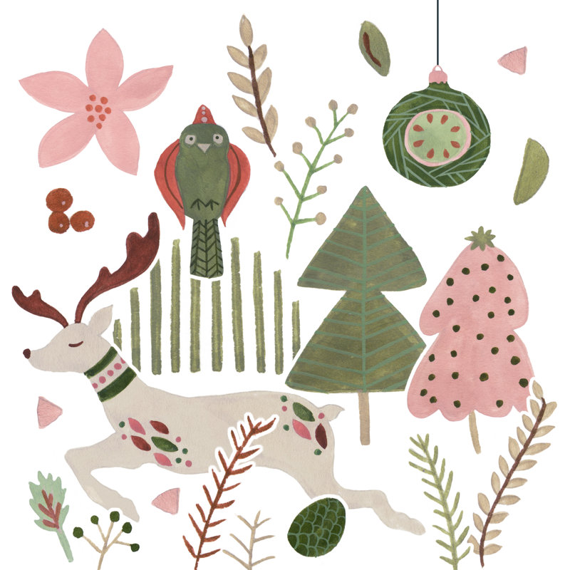 Reindeer Wishes VI by Melissa Wang - Wrapped Canvas Print, 91cm H x 91cm W x 3.8cm D