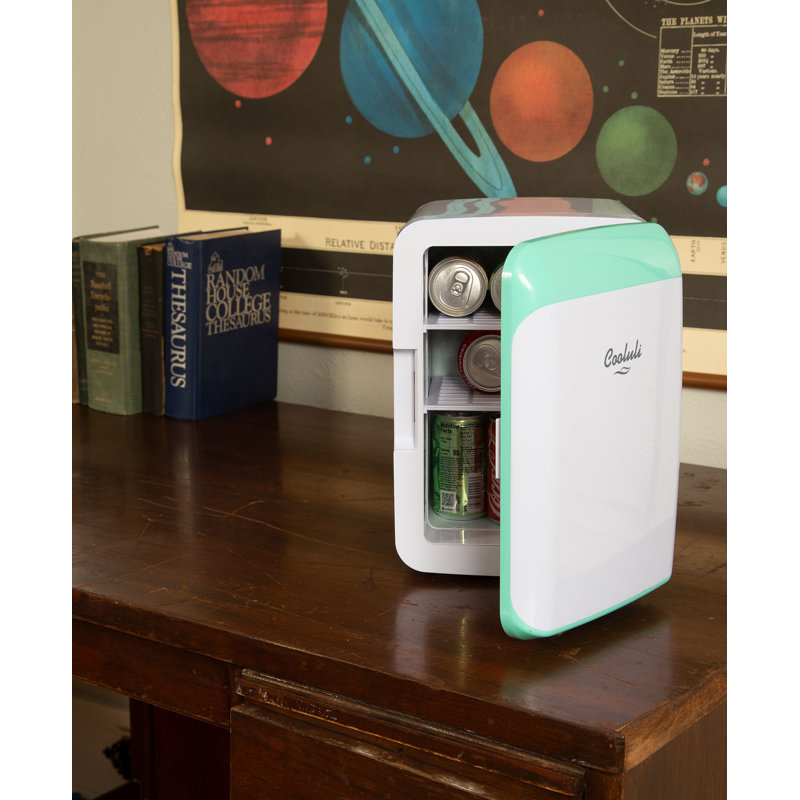 Cooluli 0.35 Cubic Feet Portable Countertop Mini Fridge, Turquoise