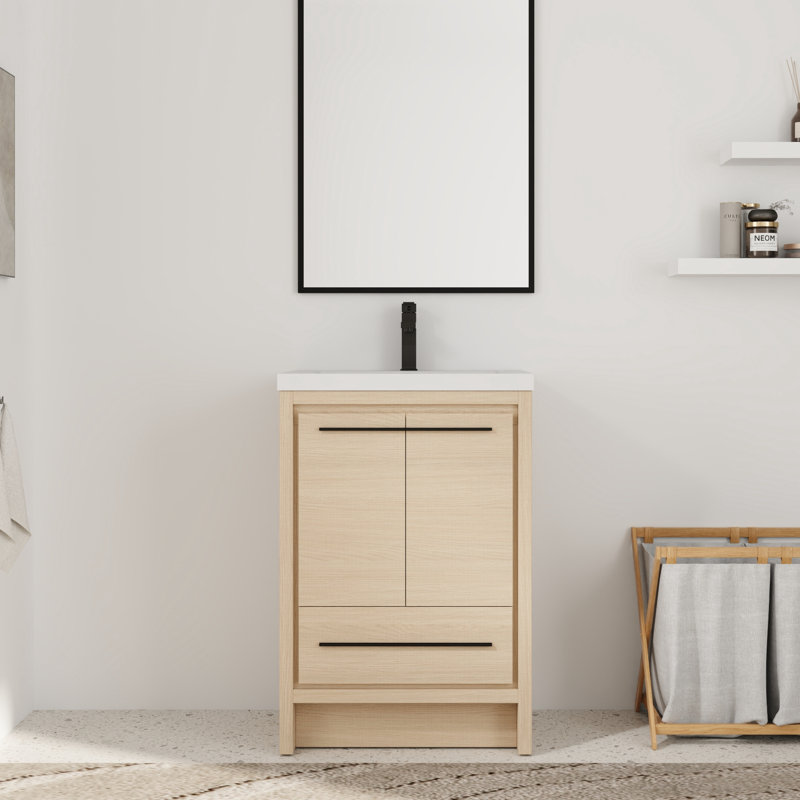 Meuble-lavabo simple 24 po avec plateau en résine, 24"
