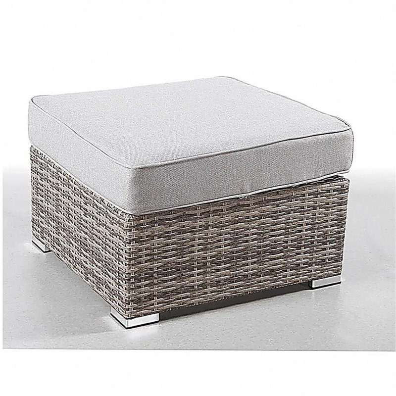 Repose-pieds d'extérieur avec coussin entièrement assemblé