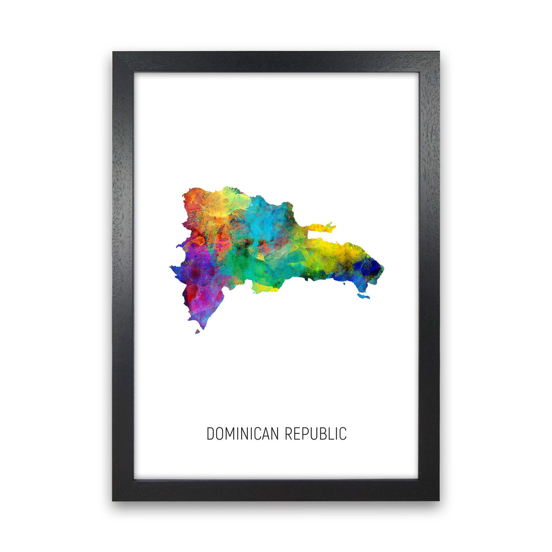 Dominican Republic Watercolour Map by Michael Tompsett - Print