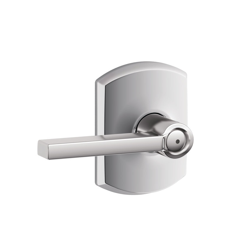 Latitude Privacy Leverset with Greenwich Rosette, Bright Chrome