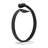 Arbelaez Modern Black Metal Hand Sculpture with Circular Design on White Marble Base 15" for Living Room or Office Decor