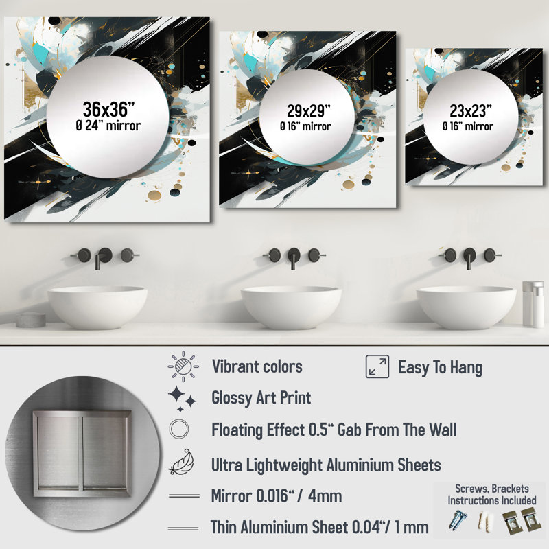 Soderquist - art cubique miroir blanc cubique Kaleidoscope II, 29 po x 29 po