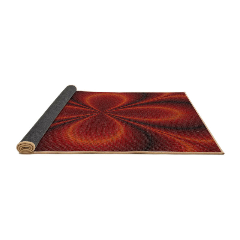 Tapis abstrait rouge, Rond 6 pi