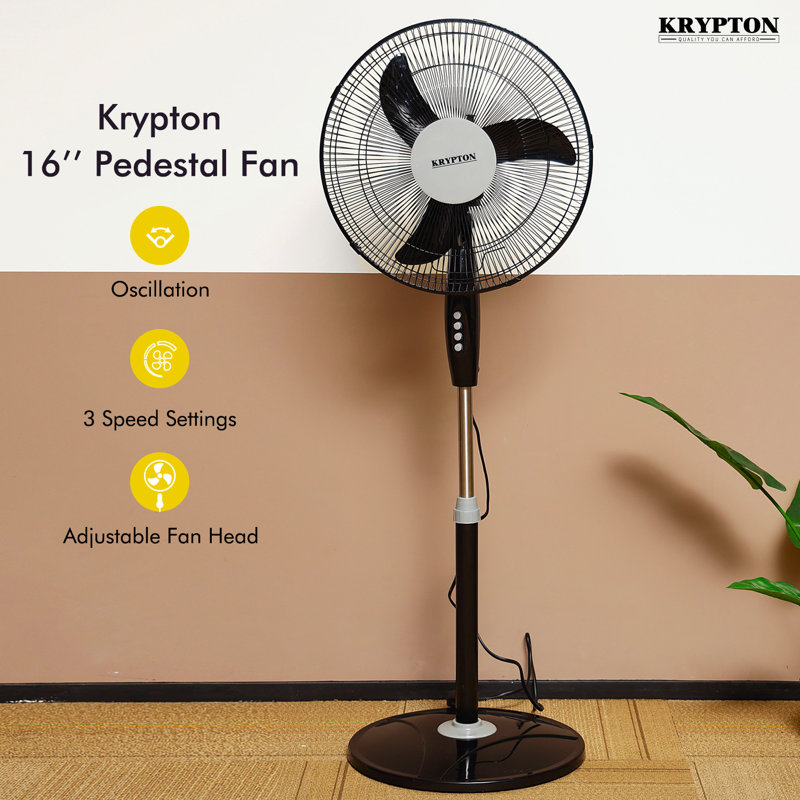 Krypton 42Cm Oscillating Pedestal/Standing Fan