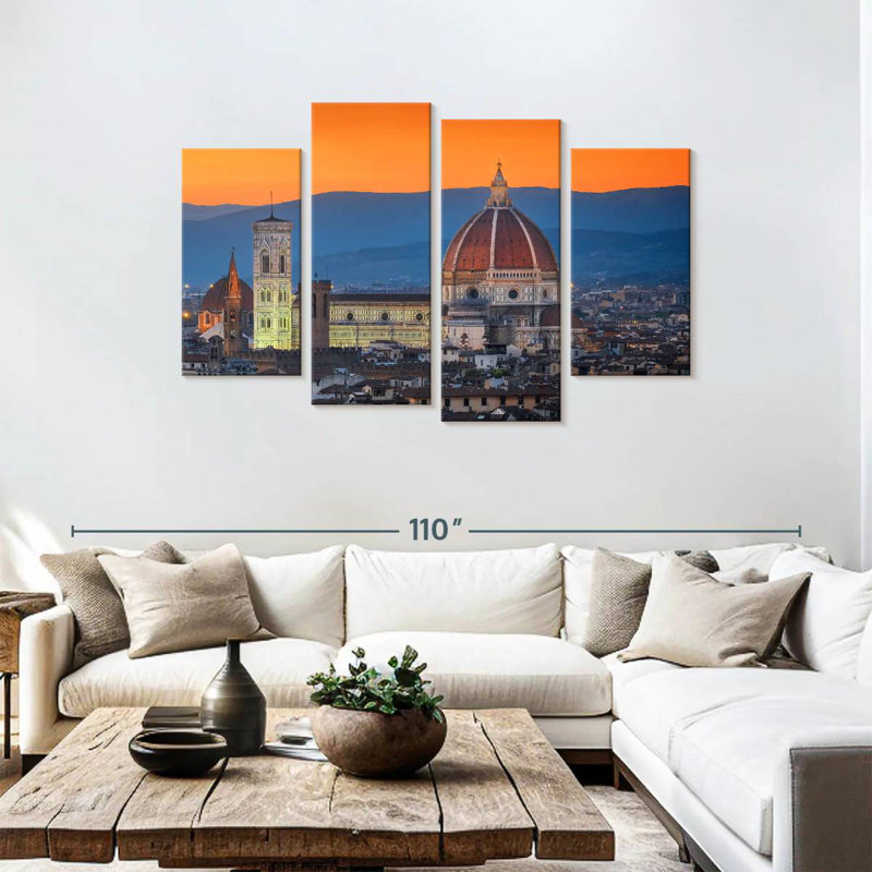 Cathédrale de Nicci Florence au crépuscule, H 48 po x l 75 po