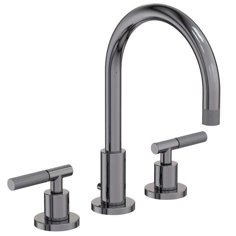 Muncy Widespread Bathroom Faucet with Drain Assembly, Midnight Chrome