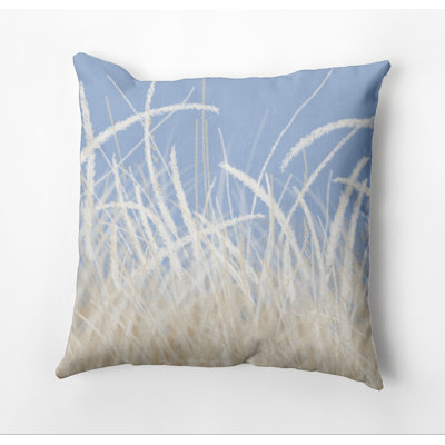 Beach Vacation Sea Grass Outdoor Square Pillow Cover and Insert
