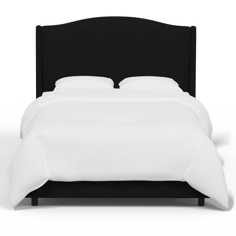 Lit tapissier standard, Lin noir classique, Grand