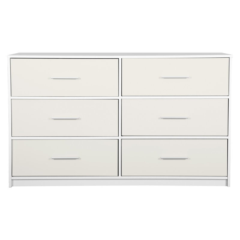6-Drawer Dresser with Large Fabric Drawers, White