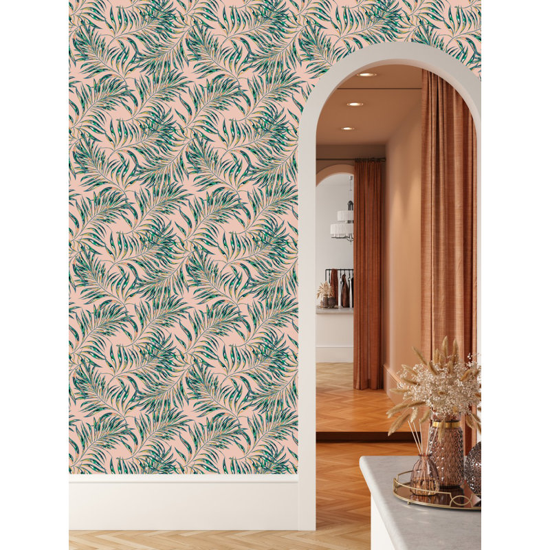 Kinverli Peel & Stick Floral Wallpaper, 2.08' W x 10.42' L