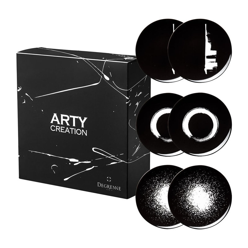 Arty Creation 8" Salad Plate, Black
