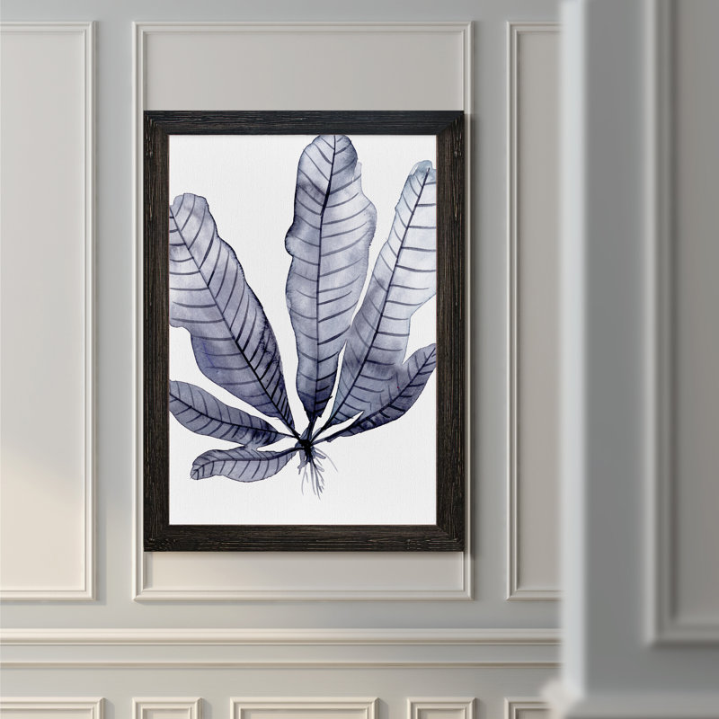 « living under sea ii »-peinture encadrée, Toile avec encadrement ébène, H 38 po x l 28 po x P 1,25 po