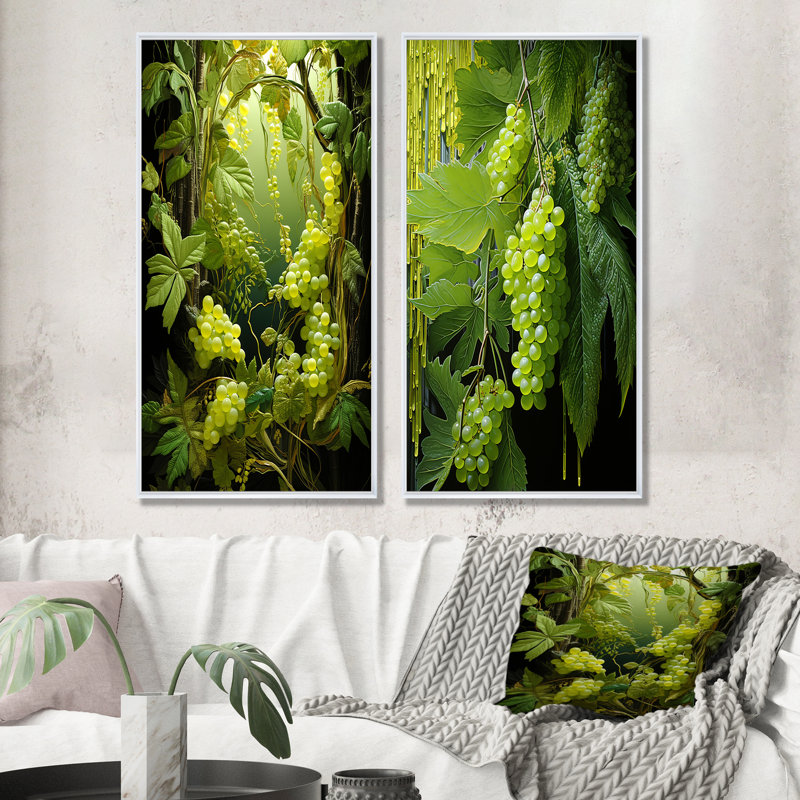 «White White Forest Tranquility - Forest», ensemble de 2 impressions sur toile, Cadre blanc, H 40 po x l 41 po