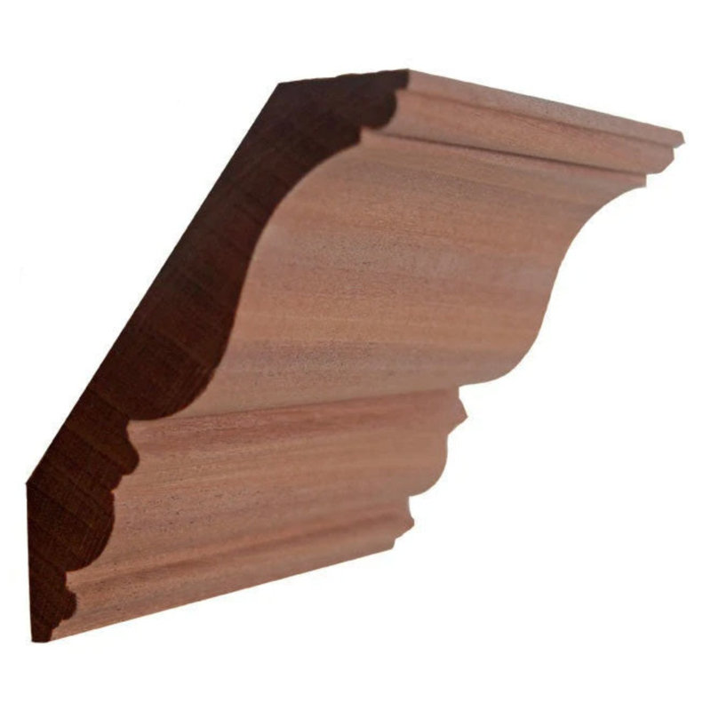 Couronne EWCR27 sans finition, Acajou Sapele, H 4,5 po x l 0,875 po x P 42 po