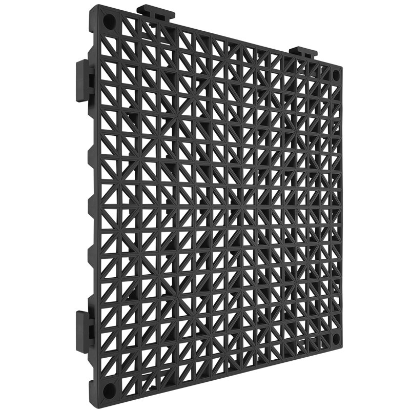 Black PVC Interlocking Drainage Floor Tiles for Wet Areas