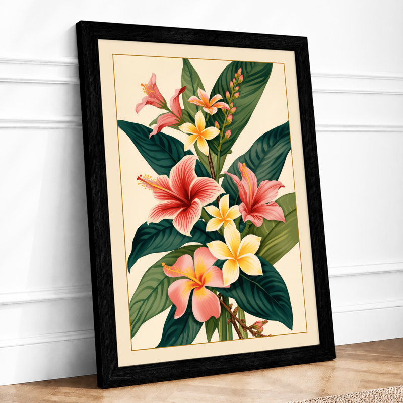 Flowering Stem Study Botanical - Framed Print, A1 - 84.1 x 59.4 cm, Black