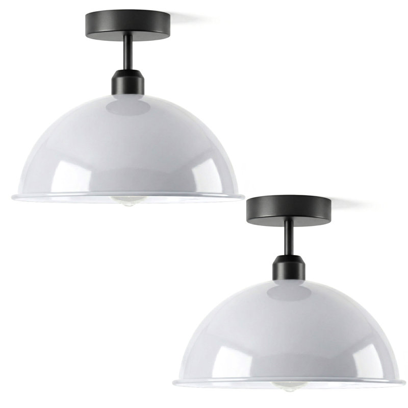 Semi Flush Mount, Yes, White