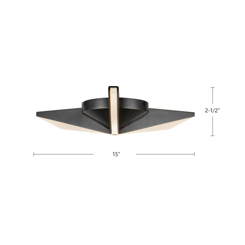 Tachi 2 - Light LED Flush Mount, 2.5" H x 15" W x 15" D, Urban Bronze