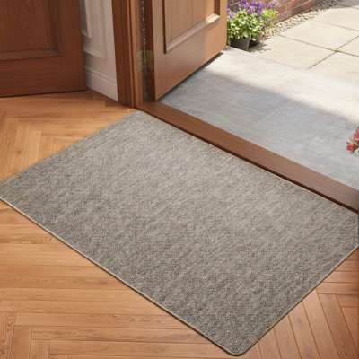 Tapis d'entrée 17,1 x 30,1 po kaki, tapis d'entrée, antidérapant, antidérapant, absorbant, profil bas, lavable, pratique.